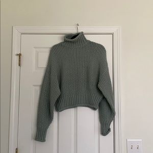 H&M light blue knit turtleneck sweater (size xs)